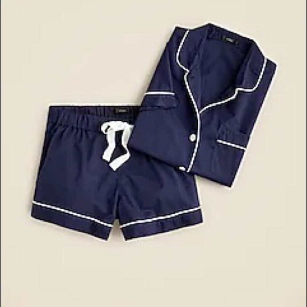 J. Crew Cotton Navy Pajama Short Set